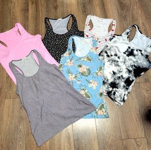 Six assorted soft tanks tops